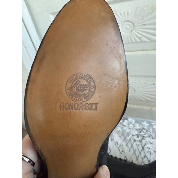 Antique 1910s Edwardian Womens Black Leather High Lace Up Boots sz-4-5 - Picture 13 of 16